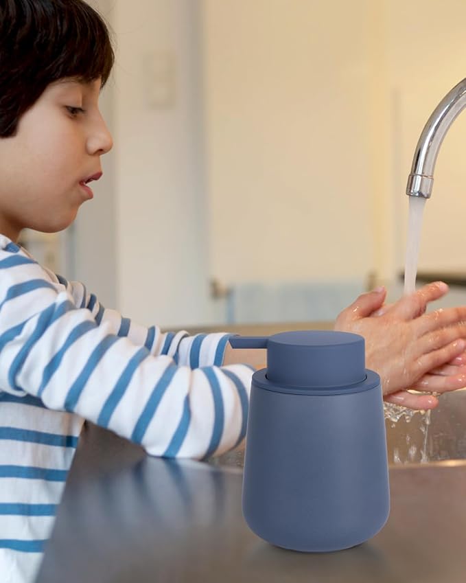 Bosilunlife Soap Dispenser Bathroom - Blue Ceramic Soap Dispenser Lotion Hand Pump Dish Soap Bottle for Kitchen 12oz Refillable Liquid Hand Wash Dispenser for Bathroom-NeatNest
