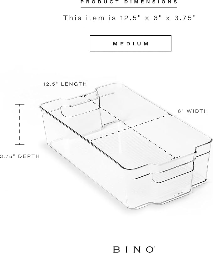 BINO Stackable Multi-Use Storage Organizer Bins, Plastic , BPA-Free, THE STACKER COLLECTION For Pantry / Home Organization, Fridge / Freezer Organizer - 8 Pack-NeatNest