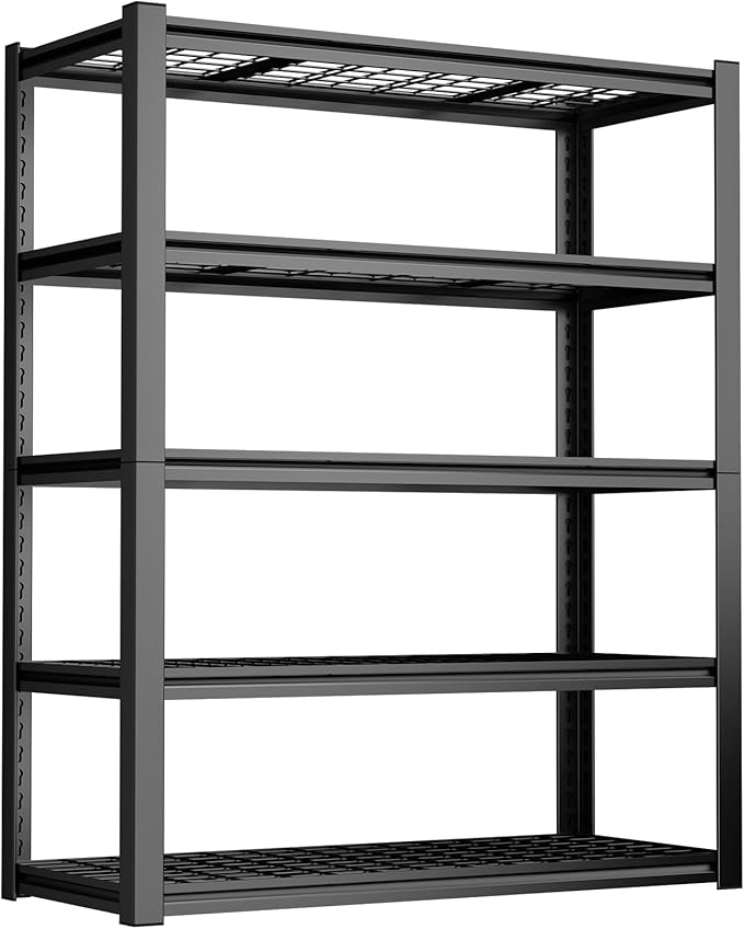 Garage Shelving,5-Tier Metal Storage Shelves,Metal Shelves for Garage Storage,Steel Shelving 24" D x 47" W x 72" H
