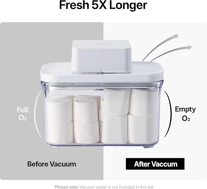 Premium Airtight Food Storage Containers, Rectangular 2PC-SET(2.11qt), Smart One-Click Seal Lid, 100% Leak Proof, Keep Food Fresh Longer, BPA-FREE, Dishwasher/Freezer & Microwave Safe