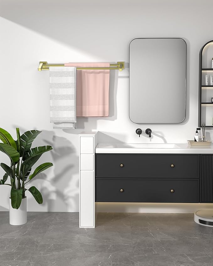 Alise Double Bath Towel Bars Towel Racks for Bathroom,Wall Mount Towel Holder Heavy Duty SUS304 Stainless Steel Towel Hanger Towel Rail,GK9700-G Golden Finish,28-Inch