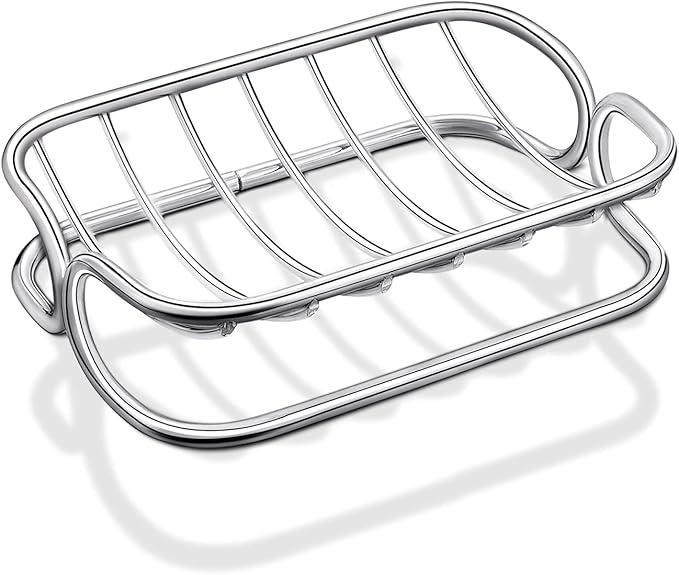 Bar Soap Dish Stainless Steel Shower Soap Holder Rust Proof Metal Soap Holder Self Draining Soap Sponge Holder Shelf Tray for Shower Bathroom Kitchen Sink-NeatNest