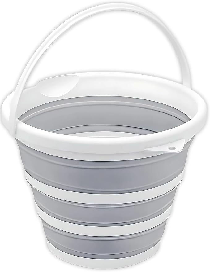 South Bend Components 2.6 Gallons Collapsible Bucket with Handle, Space Saving Design Portable Foldable Water Pail for Indoor/Outdoor, Mop, Boating, Camping, and Fishing (1-Pack)-NeatNest