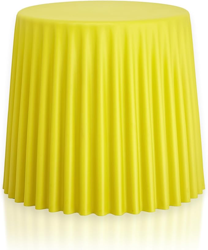 2xhome Modern Stackable Stool Chair | Versatile Plastic Molded Coffee Table Ottoman | Weather Resistant for Indoor Outdoor Use, Yellow