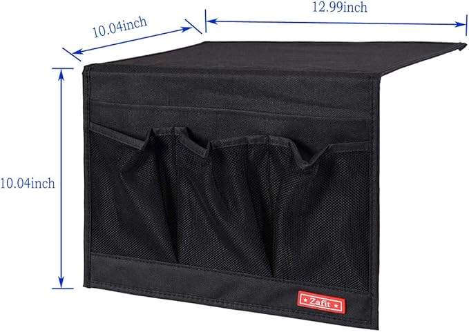 Bedside Storage Organizer - Table Cabinet Organizer Caddy for Remotes, Phone, Glasses (Classic 4 Pockets - Black)-NeatNest