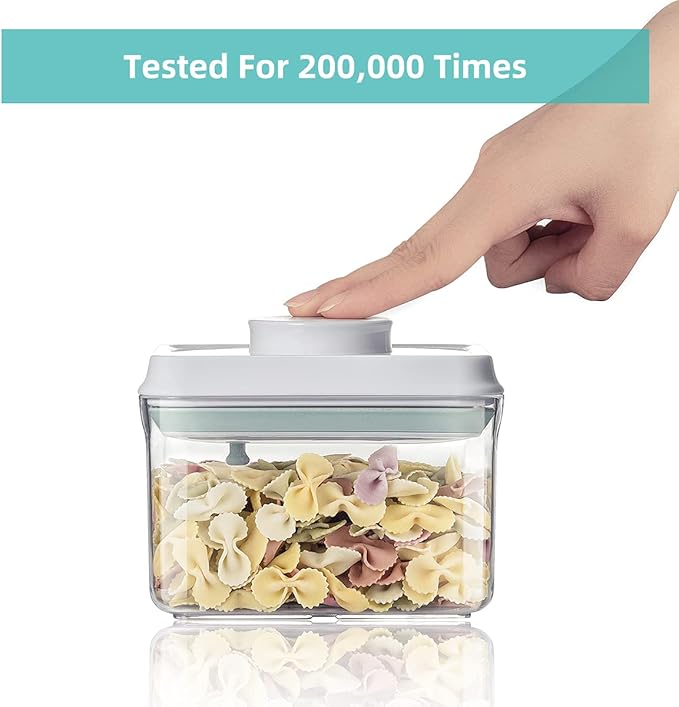 Ankou Airtight Food Storage Container - 0.32 QT (380ml Small Pop Up Food Containers With Lids, Bpa Free Stackable Container for Sugar Tea Candy- 8 Labels - Clear-NeatNest