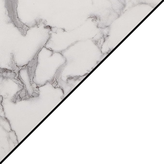 Convenience Concepts Oxford 1 Drawer Console Table with Shelves, White Faux Marble/White-NeatNest