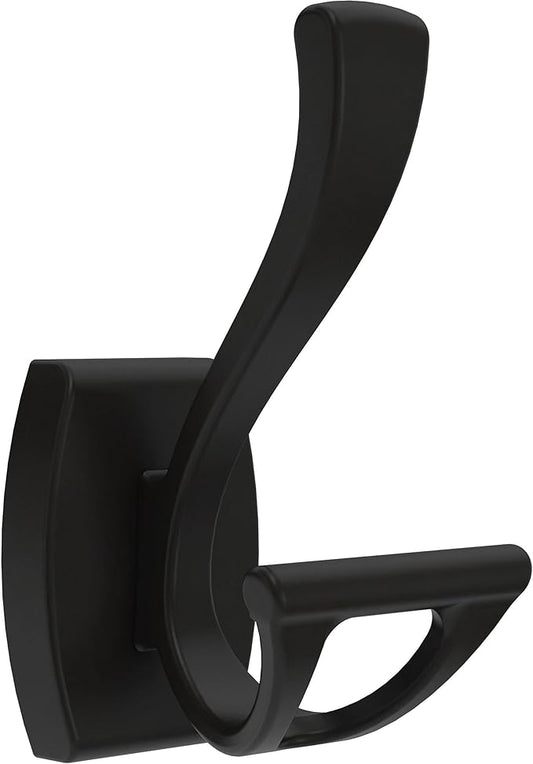 Delta Dansant (1-Pack) Towel Hooks Matte Black Double J Wall Mounted for Robes 2-Prong Holder, Bathroom Accessories DAN35-MB-NeatNest