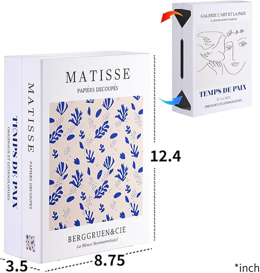 Book Shape Decorative Cable Management Box - Expandable Cable Organizer Box with Magnetic Closure for Home & Office (Blue Coral, Large)-NeatNest