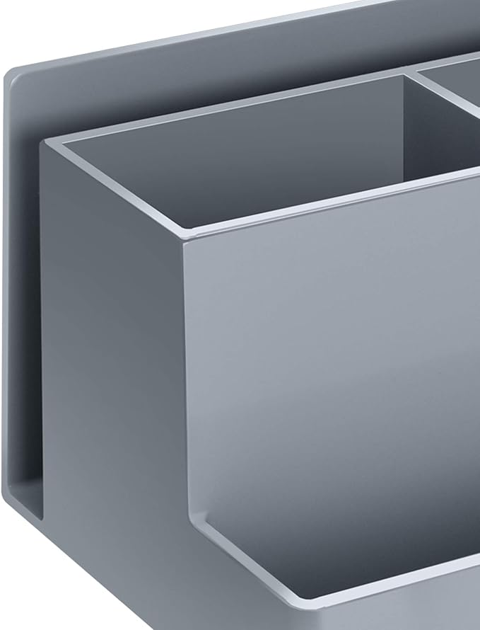 Acrimet Desktop Organizer - Multi Organizer Caddy Holder for Office, Home and School use (Plastic) (Silver Color)-NeatNest