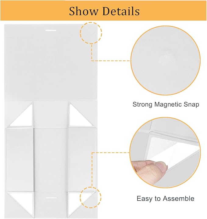 10.5"X7.5"X3.1" White Magnetic Gift Box with Lid and Ribbon for Presents-NeatNest