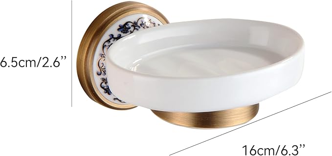 Antique Bronze Brass Soap Dish, Soap Holder Wall Mounted Bathroom Hardware Accessories,Porcelain Design