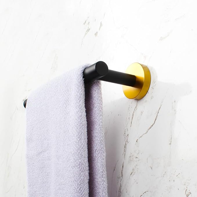 9-Inch Towel Bar SUS 304 Stainless Steel Towel Rack Wall Mounted Towel Rail Towel Rod for Bathroom Modern Style Black & Gold