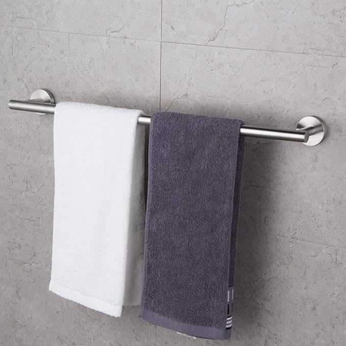 GERZWY 24-Inch Bath Towel Bar Brushed Stainless Steel Bathroom Towel Bar Contemporary Style Wall Mount for Bath Kitchen AG1101C60-LS