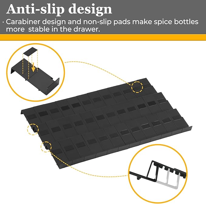 Famhap Spice Drawer Organizer, 36PCS Interlocking Expandable Seasoning Rack Tray Insert for Kitchen Drawers, Spice Rack Drawer for Spice Jars-NeatNest