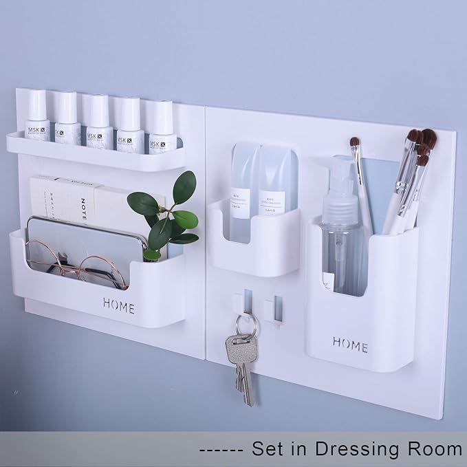 Bedside Shelf Bedroom Dorm Room Rack Organizer Storage -Use as Kid Student Wall Shelf to Organize Headphone,Remotes,Glass,Cellphones(Vertical Type/Black)-NeatNest