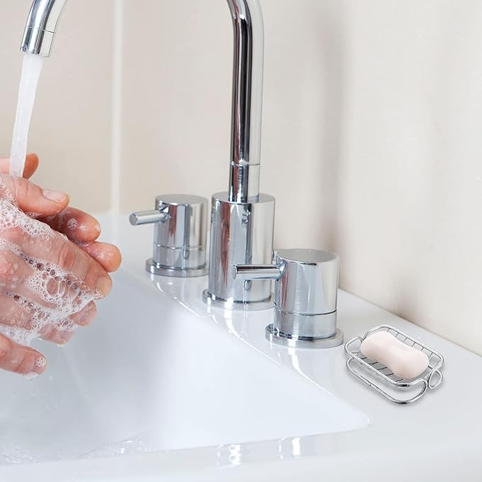 Bar Soap Dish Stainless Steel Shower Soap Holder Rust Proof Metal Soap Holder Self Draining Soap Sponge Holder Shelf Tray for Shower Bathroom Kitchen Sink-NeatNest