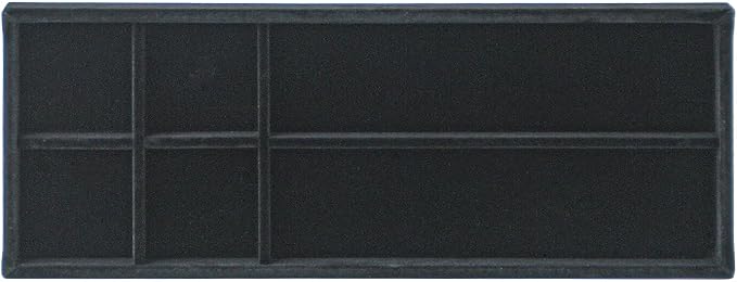 Divided Drawer Organizer Tray, Velvet Jewelry Storage Tray, Necklace Bracelet Ring Earring Display Tray,Bedside Nightstand Desk Holder Tray for Phone Watch Sunglasses Cosmetics Storage/Black/6grid-NeatNest