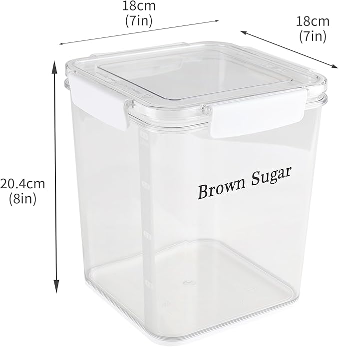 Brown Sugar Keeper,Airtight Food Storage Containers,BPA-Free Brown Sugar Container, Food Saver Container,Plastic Storage Containers with Lids & Spoon for Baking,Salt,Flour,Coffee Beans Jar