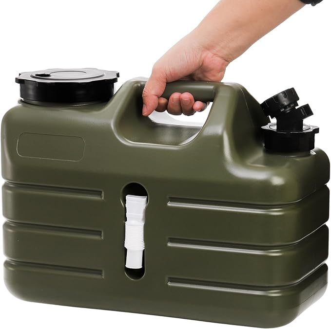 Dicunoy Water Container with Spigot, 3 Gallon Camping Water Storage Container, BPA Free Portable Thick Water Dispenser Tank Jug for Vehicle, Car, Outdoor, Hiking, Emergency, Hurricane Supplies-NeatNest