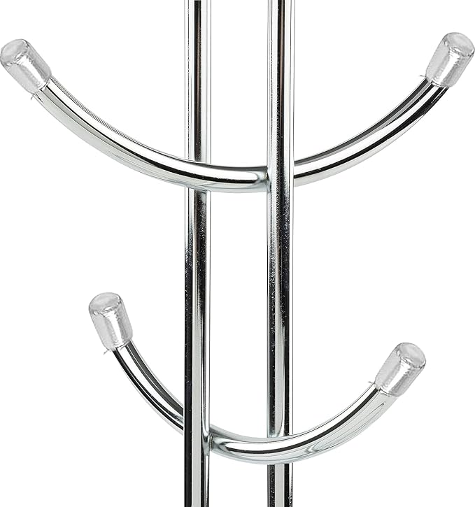 FitWell Mugs Holder, Mug Tree, Coffee Mug Holder, Coffee Mug Tree, Mug Organizer for Cabinet, Mug Holder Stand, Coffee & Tea Cup Storage Rack (Chrome, 8 Mugs Holder (17.5"H))-NeatNest
