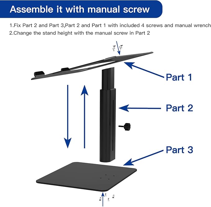 BESIGN LSX6 Computer Holder Stand, Ergonomic Adjustable Notebook Riser for Standing Work, Compatible with Air, Pro, Dell, HP, Lenovo More 10-14" Laptops, Black-NeatNest