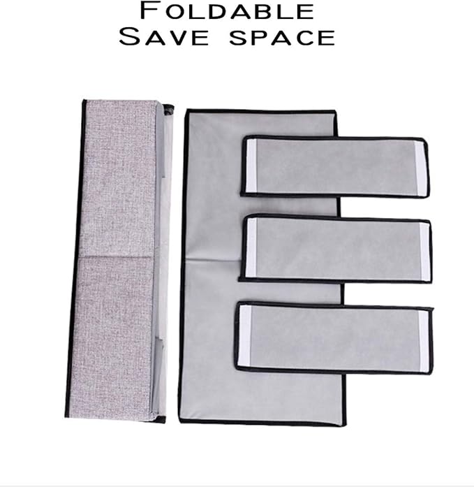 AARAINBOW 2 Packs Foldable Under Bed Clothes Organizer with Lids, Underbed Storage Container with Adjustable Dividers, UnderBed Storage Bins with Handles and Clear Window (Gray+Light Gray)-NeatNest
