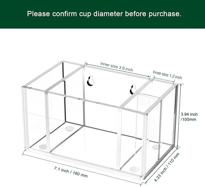 Cup Holder with Slot Mark Your Cup, Party Dispenser Acrylic Cup Organizer and Bar Counter Decor, Clear-NeatNest