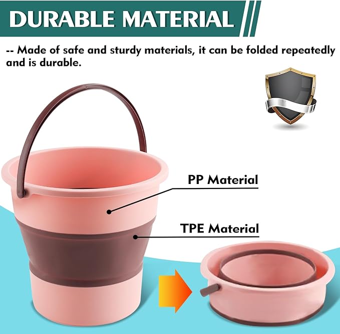 Collapsible Bucket 3PCS 4.5 Gallon/17L Small Plastic Household Cleaning Mop Buckets Foldable Water Bucket for Car Wash Fishing Camping Beach (Large 3 PCS)-NeatNest