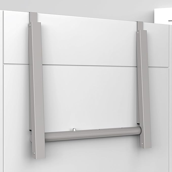 Clothes Drying Rack for Laundry Room Organization,Foldable Over The Door Drying Racks for Saving Space,Warm Gray 2 Racks and a Rod