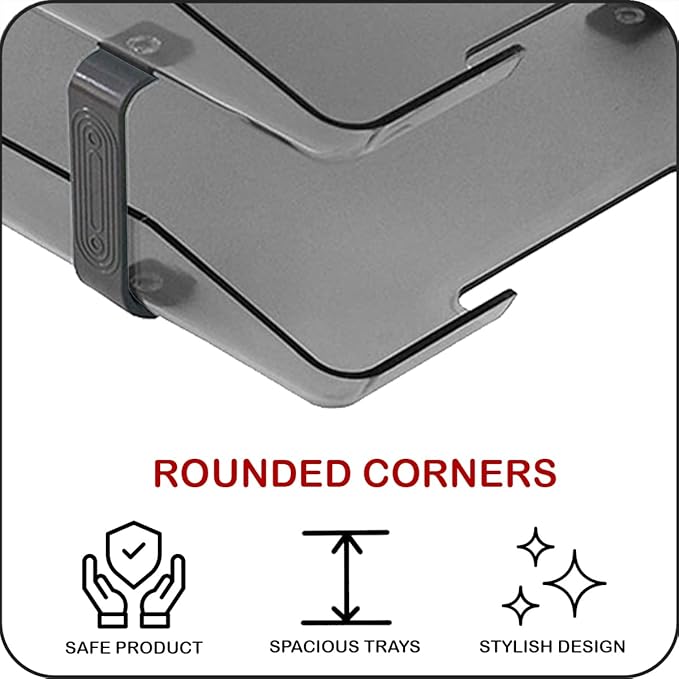 Acrimet Traditional 2 Tier Letter Tray, Front Load Design, A4 Letter Size, Desktop Organizer (Plastic) (Smoke Color)-NeatNest