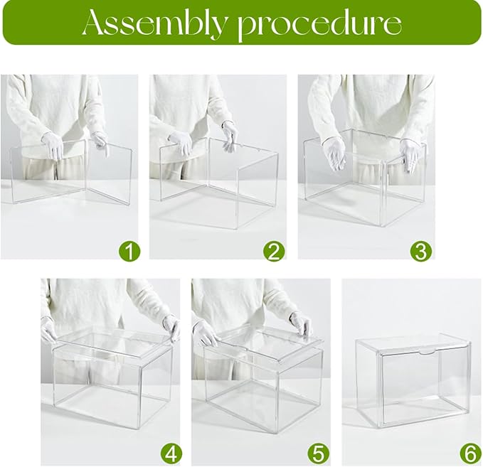 Acrylic Display Case with an Adjustable Divider, 2 Tiers XXX-Large Boot Shoe Storage Boxes Clear Plastic Stackable Storage Bin with Lids Super Large Clear Display Box for Shoes, Collectibles-NeatNest