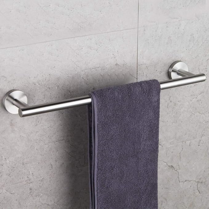 GERZWY 24-Inch Bath Towel Bar Brushed Stainless Steel Bathroom Towel Bar Contemporary Style Wall Mount for Bath Kitchen AG1101C60-LS