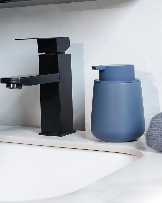 Bosilunlife Ceramic Foaming Soap Dispenser - 12oz Nave Blue Foam Hand Wash Dispenser Bathroom Countertop Soap Dispensers Kitchen Dish Soap Pump Dispenser Liquid Soap Dispenser for Bathroom-NeatNest