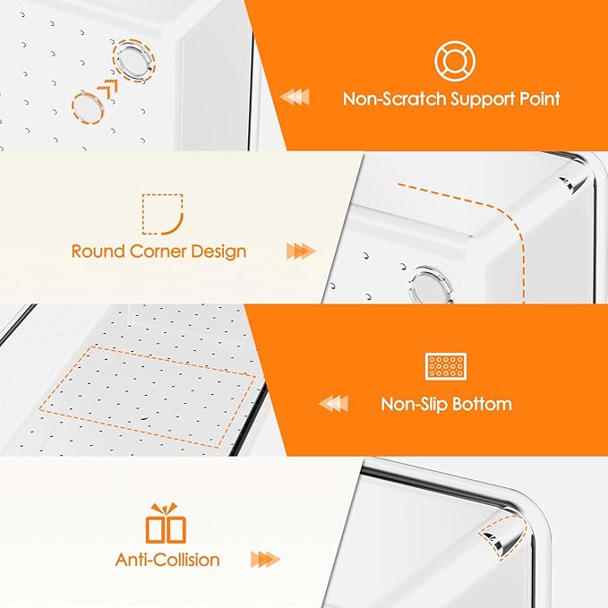 Criusia Drawer Organizer, 10 Pack Large Clear Plast Set, 3 Size Versatile Bathroom and Vanity Organizer Trays, Storage Bins for Makeup, Bedroom, Kitchen Utensils-NeatNest