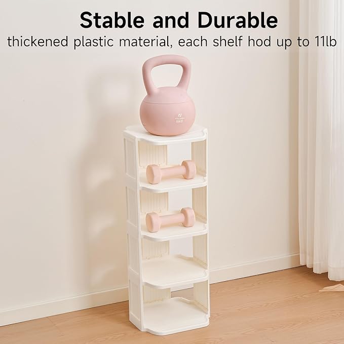 Small Shoe Rack, 5 Tier Plastic Vertical Shoe Rack for Small and Narrow Spaces, Free Standing Shoe Organizer for Closet, Entryway-NeatNest