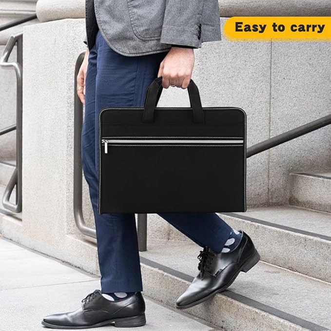 Fireproof Accordion File Organizer,13 Pockets Document Organizer with Handle & Labels,Business Home Portable Fireproof Safe Document Organizer with Zipper for A4 Letter Size File