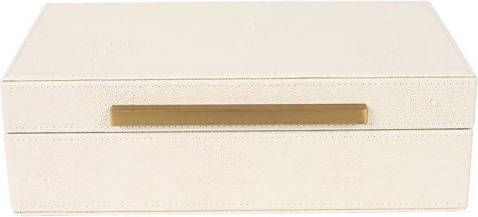 Beige Shagreen box Faux Leather Decorative Boxes,Keepsake And Memory Storage Decorative Boxes with Lids for Modern Home Decor Jewelry Box Organizer-NeatNest