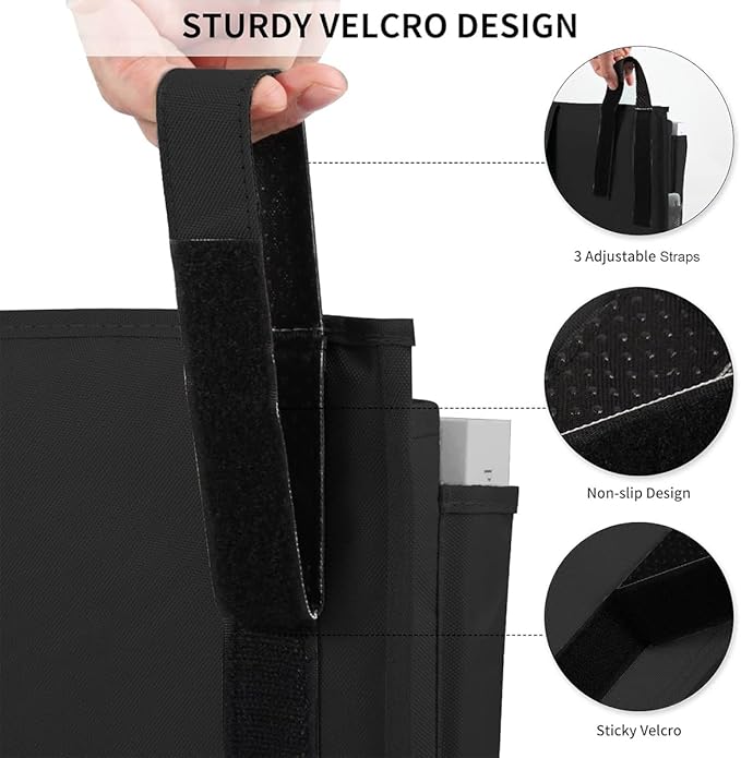 Bedside Caddy Storage Organizer Bunk Bed Hanging Storage Bag for Crib Hospital Beds Dorm Rooms with 8 pockets (Black)-NeatNest
