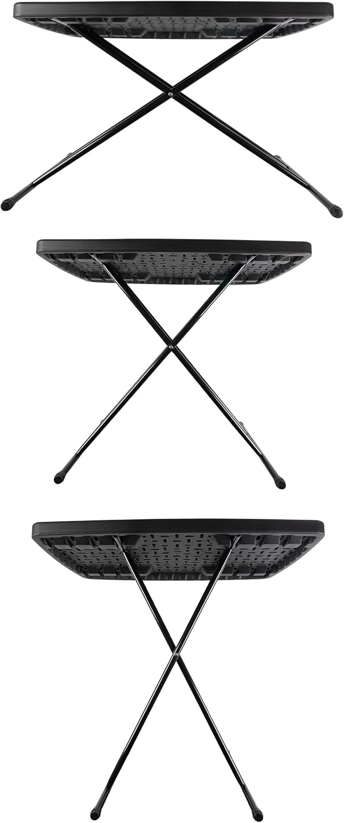 Folding Table - Lightweight Portable Folding Desk - Small Plastic Table for Camping, Playing Cards, and Crafting by Everyday Home (Black)-NeatNest