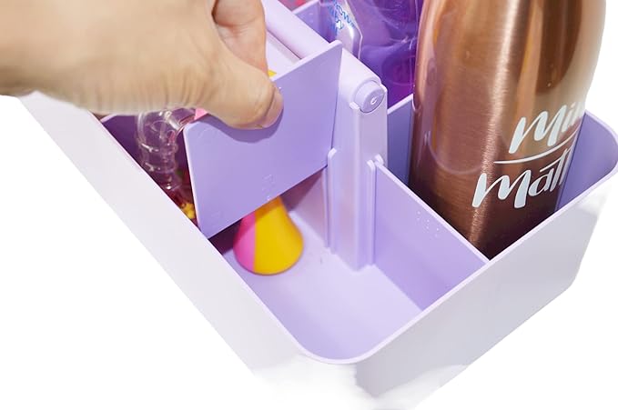 8 Compartments DIY Dividers,Large caddy, Multi Purpose, Simple, Portable, Stackable, Modern Solution for School, office, Desktop -MADE IN USA (Lavender)-NeatNest