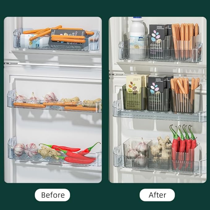 2 Pack Storage Organizer Bins, Wall Mount Organizer Clear Plastic Cabinet Containers Makeup Organizer for Fridge Wall Kitchen Bathroom Countertops Pantry-NeatNest