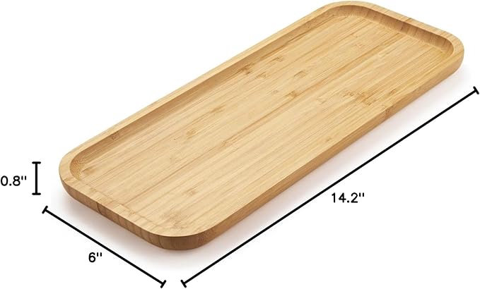 Bamboo Vanity Tray, Bathroom Counter Tray, Toilet Tank Top Tray for Organizing and Decor Display, 14.2 x 6 x 0.8 inch-NeatNest