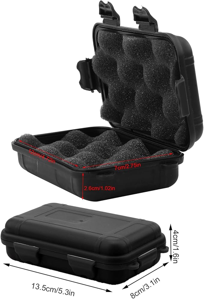 FILFEEL Outdoor Plastic Shockproof Box Airtight Survival Case Container Storage Carry Box Small (S-Black)-NeatNest