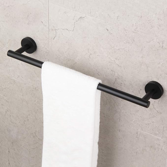 GERZWY Bathroom Towel Bar 18" Stainless Steel Towel Bar Matte Black Contemporary Style Wall Mount for Bath Kitchen AG1101C45-BK