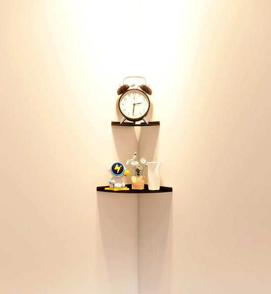 Corner Shelf, 3.0mm Aluminum Alloy Corner Shelf Wall Mounted, for Offices, Bedrooms, Kitchens, Bathrooms, Dorm Rooms and Living Rooms(9 in Black)-NeatNest