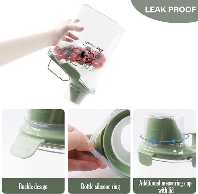 Dog Food Storage Container Airtight Portable Dog Food Container with Handled Lid and Pour Spout,Food Storage for Dog Dry Food Small Pet Food Container with Measuring Cup for Home, Travel,2.8L Green-NeatNest