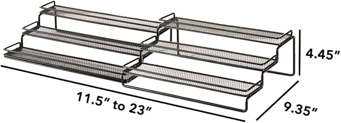 GONGSHI Spice Rack Organizer for Cabinet, Pantry and Countertop, 3 Tier Expandable Seasoning Shelf, Chrome-NeatNest