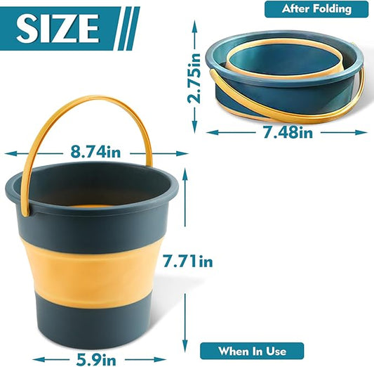 Collapsible Bucket 3PCS 1.3 Gallon/5L Small Plastic Household Cleaning Mop Buckets Foldable Water Bucket for Car Wash Fishing Camping Beach (3PCS)-NeatNest