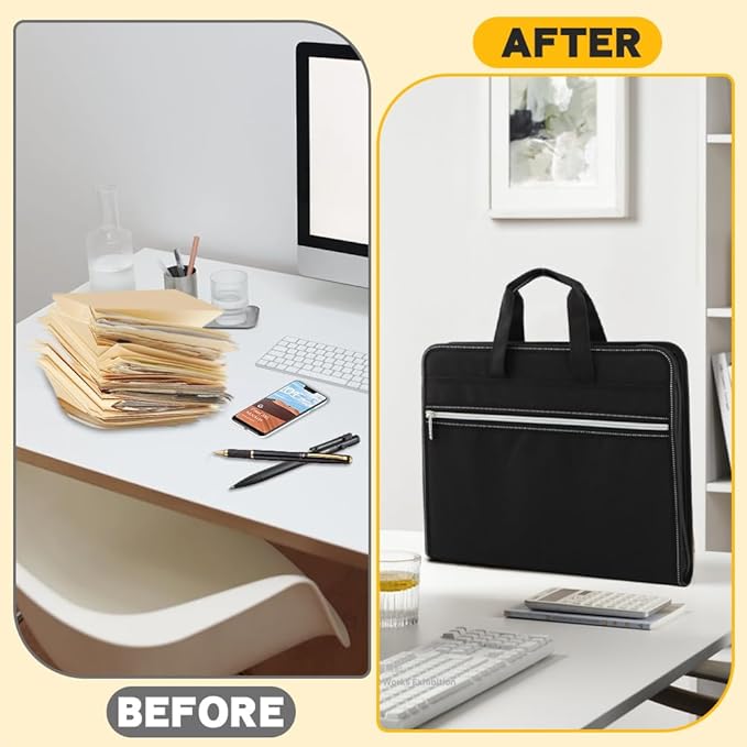 Fireproof Accordion File Organizer,13 Pockets Document Organizer with Handle & Labels,Business Home Portable Fireproof Safe Document Organizer with Zipper for A4 Letter Size File